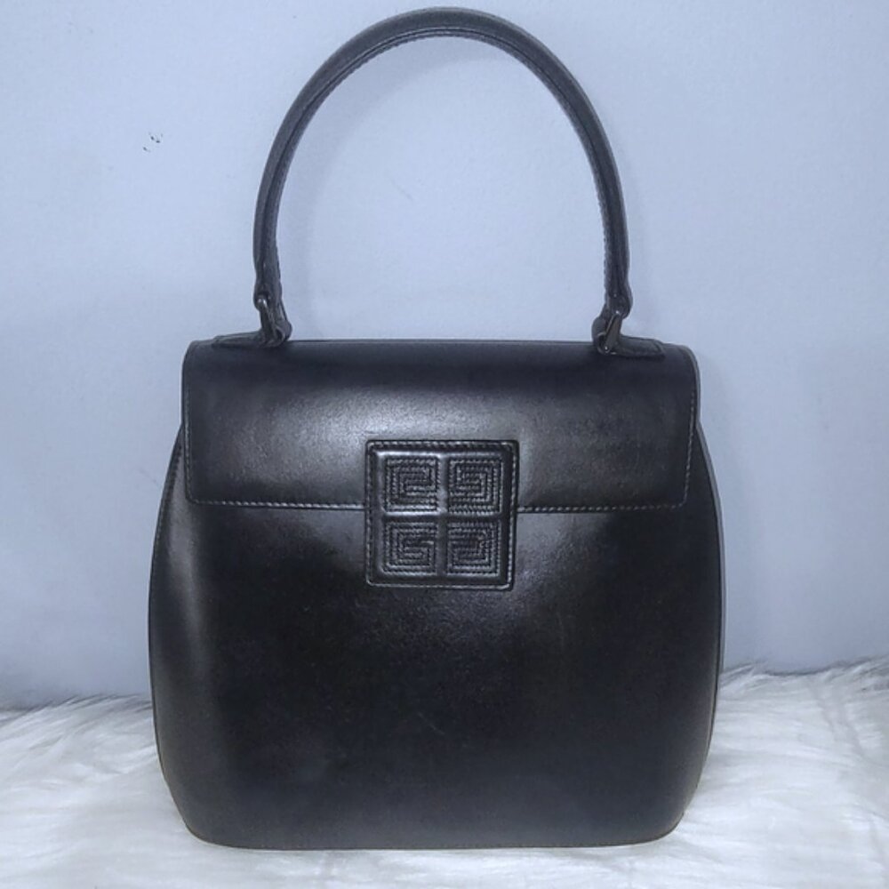 Givenchy Black Leather Structured Top-Handle Shoulder Bag - Picture 4 of 7